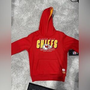 NFL Kansas City Chiefs Kids Red Yellow Hoodie Sweatshirt Performance Size 5 6